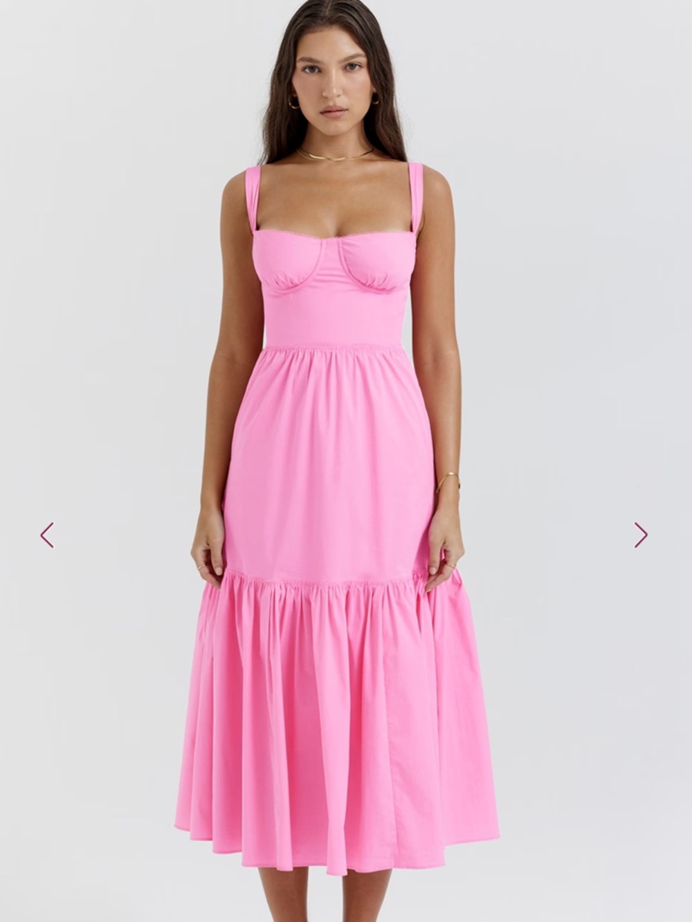 House of CB Elia French Pink midi sundress summer dress size XS